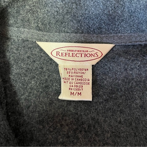 Northern Reflections Dark Blue Embroidered Fleece Vest - Picture 5 of 12